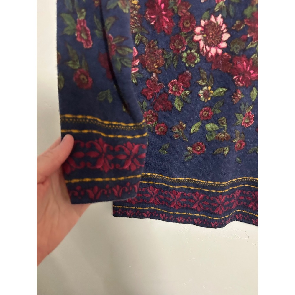 Talbots AUDREY CASHMERE SWEATER - Floral 100% Cashmere 3/4 - Picture 4 of 8